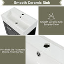 Modern Wall Mounted Bathroom Vanity With Sink, Soft Close Drawer, Adjustable Shelf, Toilet Paper Holder