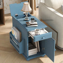 Vintage Flip Top Side Table With USB Ports