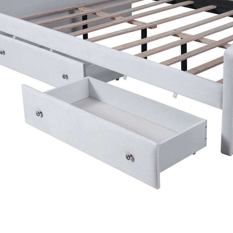 Upholstered Daybed With LED Lights And 2 Drawersme