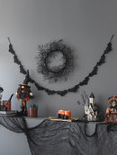 Standing Gnome With Banner & Spring Body, For Halloween Decor - Black / Orange / White