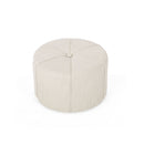 Contemporary Ottoman With Tonal Piping And Button Tuft Design