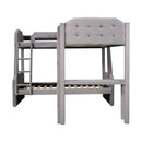 L-Shaped Twin over Full Bunk Bed and Twin Size Loft Bed with Desk,Grey
