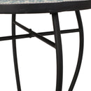 Outdoor Side Table With Tile Mosaic Table Top - Black