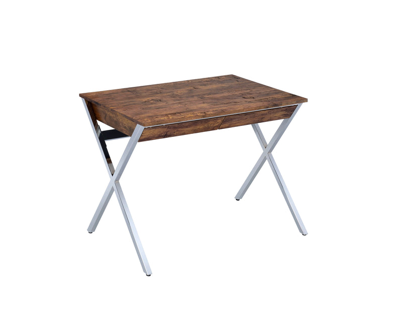 Callers - Weathered Writing Desk - Chrome / Oak