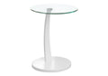 C-Shaped Accent Table Clear Tempered Glass For Living Room