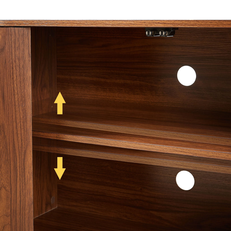 Contemporary Sideboard Storage Cabinet TV Stand With Wave Pattern