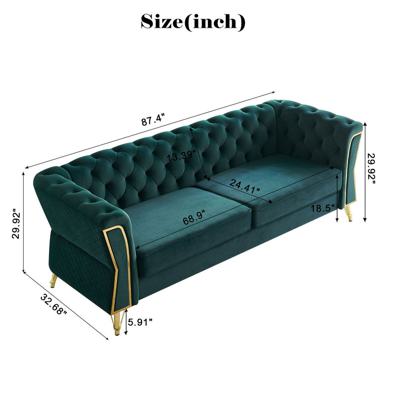 Modern Tufted Velvet Sofa For Living Room