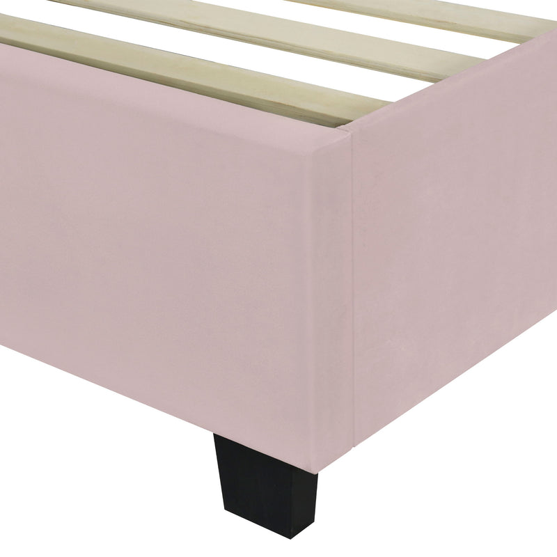 Upholstered Platform Bed With Big Headboard