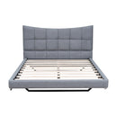 Full Size Upholstered Platform Bed With LED Lights, USB Ports And Outlets - Gray