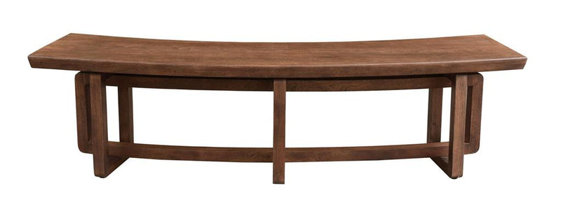 Gabriel Solid Wood Vinegar Finish Curved Dining Bench Atlantic