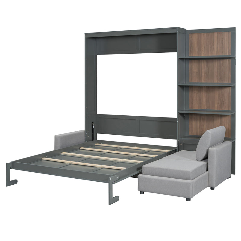 Murphy Bed With Sofa And Shelves