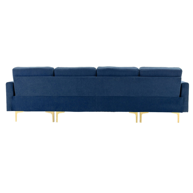 Modern L - Shape Convertible Sectional Sofa With Movable Ottoman