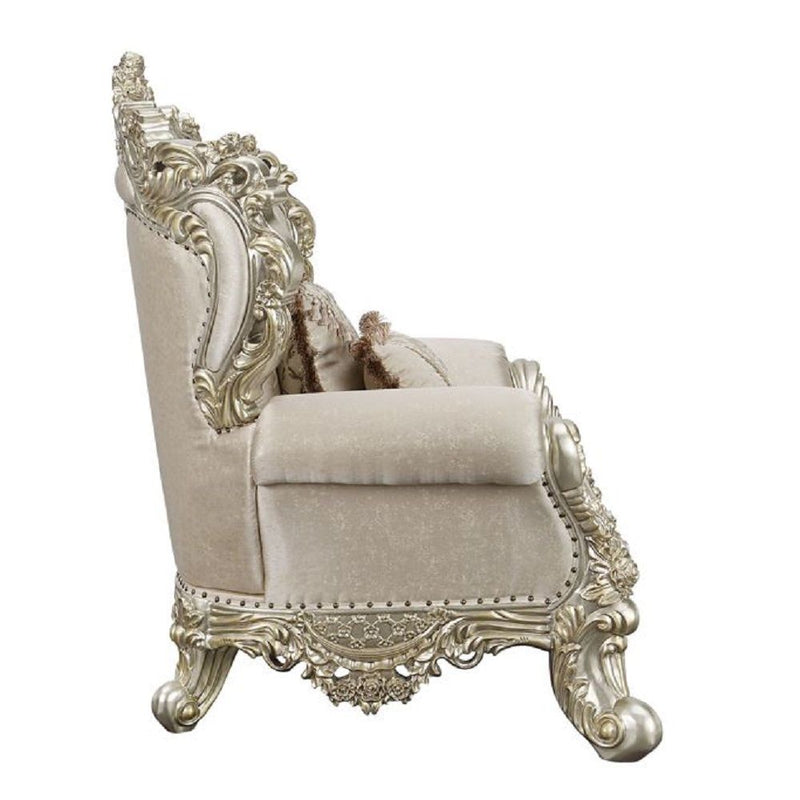 Danae - Chair - Fabric, Champagne & Gold Finish - Atlantic Fine Furniture Inc