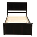 Platform Storage Bed With 2 Wheel Base Drawers