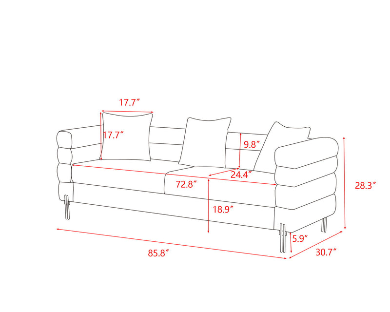Modern Luxurious And Comfortable Upholstered Sofa