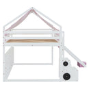 Loft Bed With House Shaped Frame And Tent