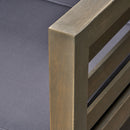 Outdoor Acacia Wood Patio Chair With Fabric Cushion