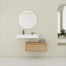 Modern Wall Mounted Bathroom Vanity With Resin Sink And Soft Close Drawer In Imitative - Imitative Oak