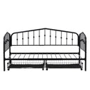 Twin Size Stylish Metal Daybed with 2 Drawers, Black