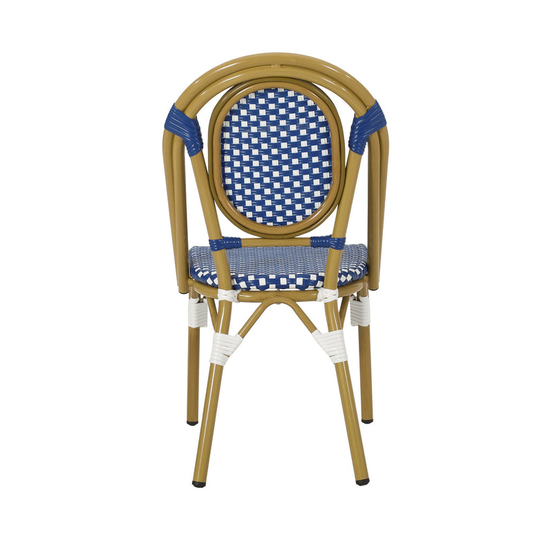 Outdoor Rattan And Aluminum French Bistro Chair Set