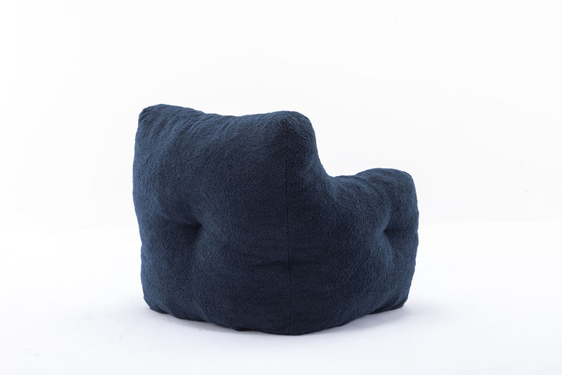 Soft Teddy Fabric Tufted Foam Bean Bag Chair With Teddy Fabric