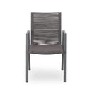 Outdoor Modern Aluminum Dining Chair Set With Rope Sea (Set of 2)