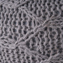 Malibu - Modern Knitted Wool Round Pouf With Handcrafted Design - Charcoal