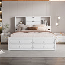 Platform Bed With Storage Headboard And 8 Drawers