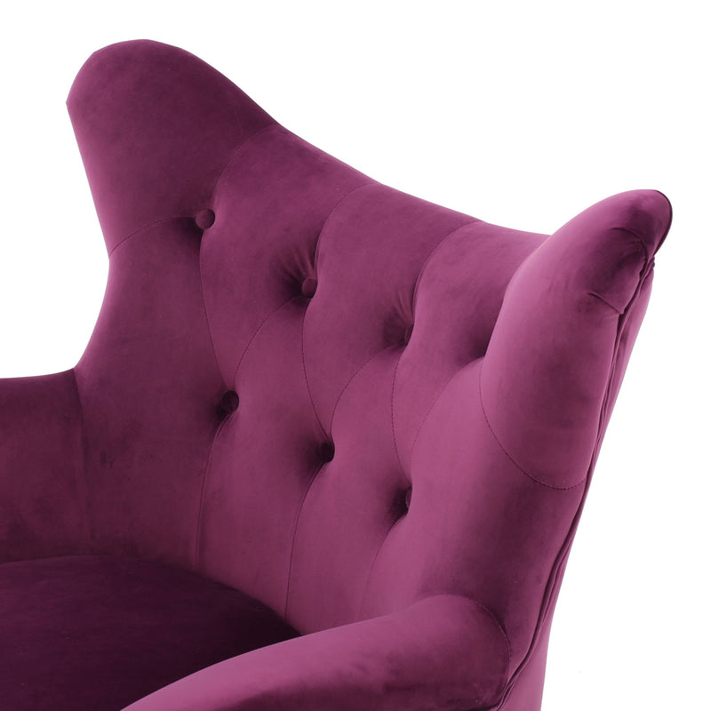 Alyssa - Mid Century Upholstered Arm Chair With Wingback Design