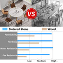 Modern Man-Made Stone Round Metal Dining Table-Position For 6 People