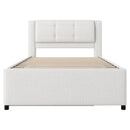 Upholstery Platform Bed With Trundle,Trundle Can Be Flat Or Erected