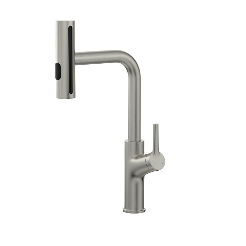 30" Single Bowl Drop In Kitchen Sink With Pull Out Faucet And Soap Dispenser - Brushed Nickel