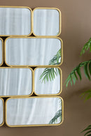 Mirror With en Metal Framed Decorative Rectangle Mirror For Bedroom Dressing Room, Hallway Or Living Spac - Gold