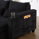 Convertible Chaise Lounge Sofa Chair With USB Ports, Cup Holders, Phone Holder And Storage