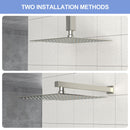 Modern 10" Square Rainfall Shower Head & Stainless Steel Wall Or Ceiling Mount Luxury Spa Shower Panel