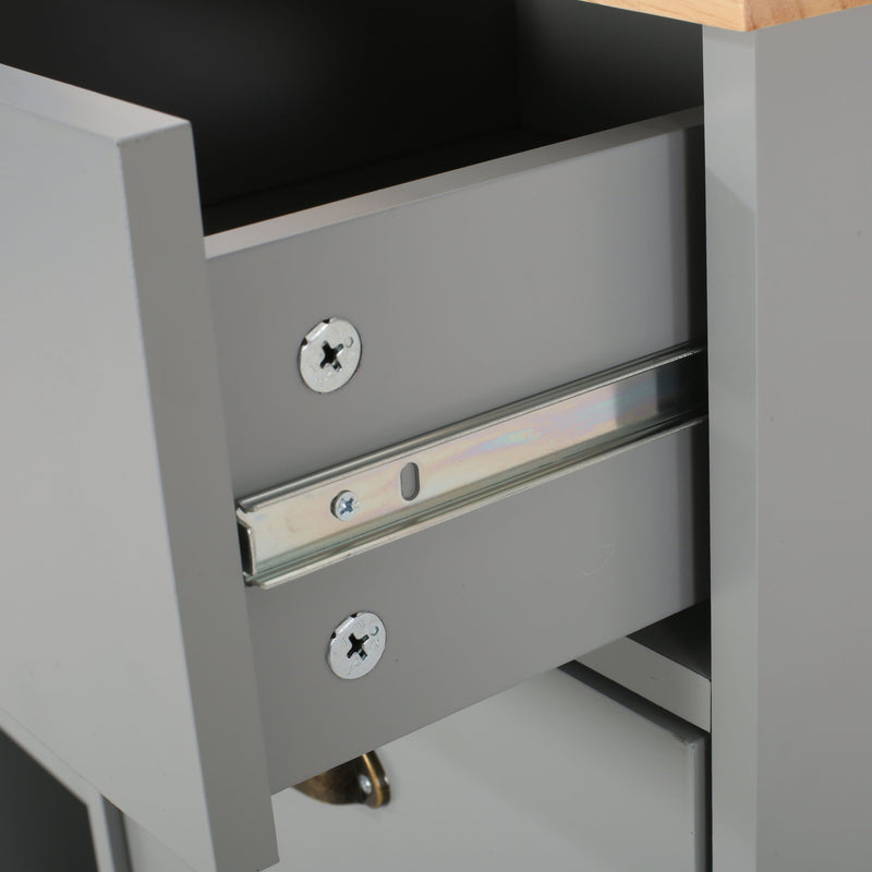 Yohaan - Contemporary Kitchen Cart With Wheels