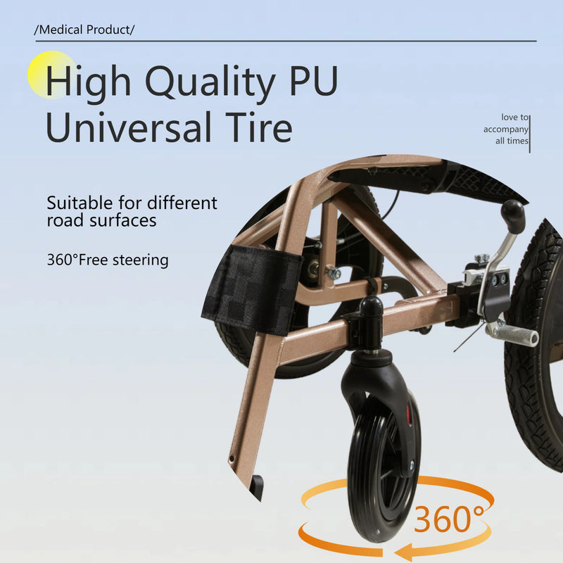 Lightweight Foldable Transport Wheelchair For Adults,Square Tube Design