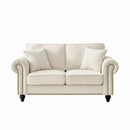 2 Seater Sofa With Rolled Arms, Tufted Upholstered Couch