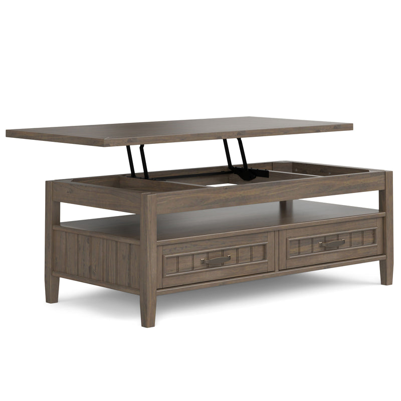 Lev - Lift Top Coffee Table - Smoky Brown