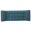 Modern Fabric Bench With Padded Seat And Wide U Shape Design - Teal