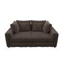 Plush Corduroy 4 Seat Sofa, Modern Comfy Upholstered Sofa Cloud Couch, Deep Seat Couches With Soft Pillows