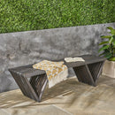 Gloaming - Outdoor Bench With Slat Design And Triangular Base