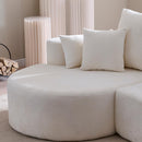 2 Piece Fabric Cloud Curved Sectional Sofa With Chaise For Living Room