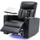 Premium Power Recliner & Storage Arms, Cupholders, Swivel Tray Table And Cell Phone Stand - Black