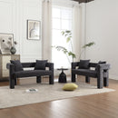 Modern Chenille Loveseat Sofa, Comfy Upholstered 2 Seater