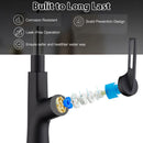 Kitchen Waterfall Faucet With Pull Down Sprayer, Single Handle, 360 Degree Rotating