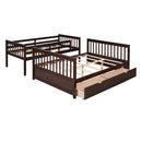 Twin-Over-Full Bunk Bed with Ladders and Two Storage Drawers(Espresso)( old sku:LT000165AAP）