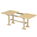 Topmax - 6 Piece Farmhouse Extendable Dining Table Set Trestle Kitchen Table Set With Removable Leaf And Upholstered Dining Chair And Bench For Dining Room