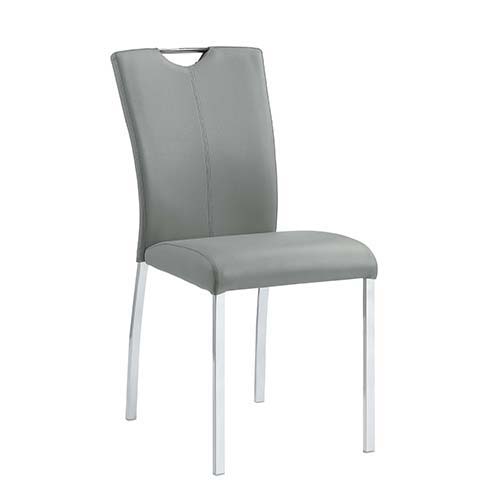 Pagan - Side Chair (Set of 2) - Gray PU & Chrome Finish - Atlantic Fine Furniture Inc