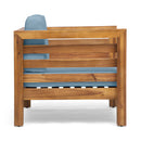 Outdoor Acacia Wood Patio Chair With Fabric Cushion